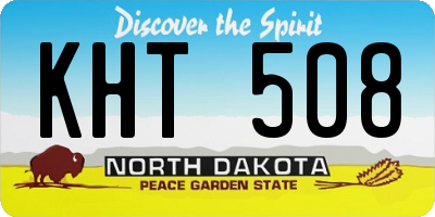 ND license plate KHT508