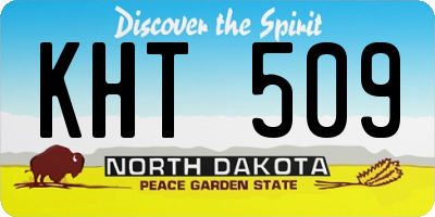 ND license plate KHT509