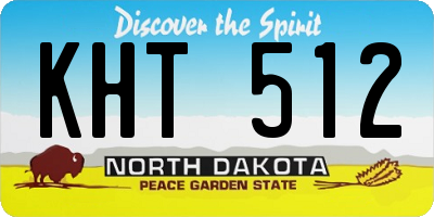ND license plate KHT512