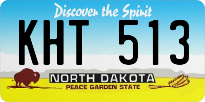 ND license plate KHT513