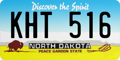 ND license plate KHT516