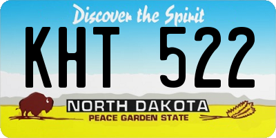 ND license plate KHT522