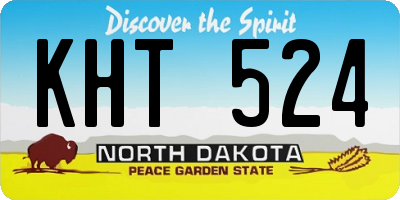 ND license plate KHT524