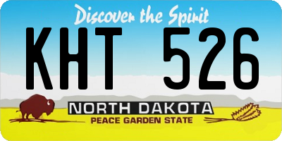 ND license plate KHT526
