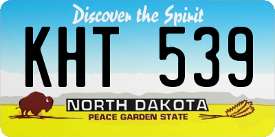 ND license plate KHT539