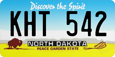 ND license plate KHT542