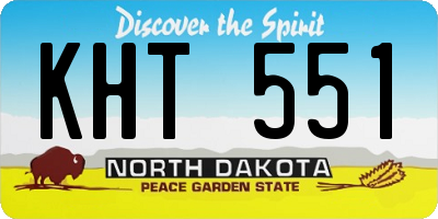 ND license plate KHT551