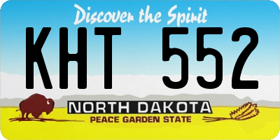 ND license plate KHT552