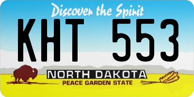 ND license plate KHT553