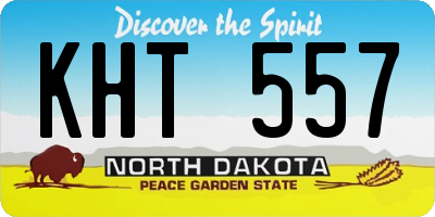 ND license plate KHT557