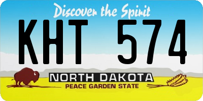ND license plate KHT574