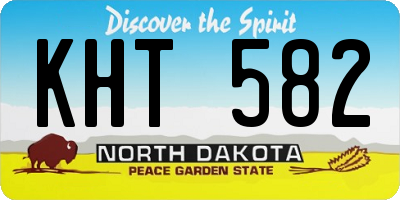 ND license plate KHT582