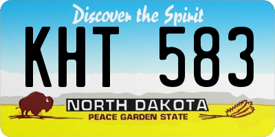 ND license plate KHT583