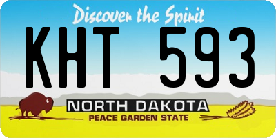 ND license plate KHT593