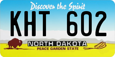 ND license plate KHT602