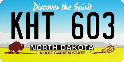ND license plate KHT603