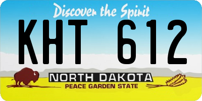 ND license plate KHT612