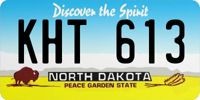 ND license plate KHT613