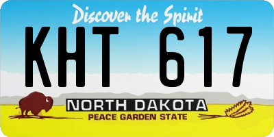 ND license plate KHT617