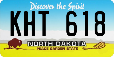 ND license plate KHT618