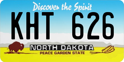 ND license plate KHT626