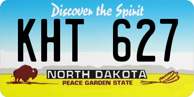 ND license plate KHT627