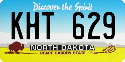 ND license plate KHT629