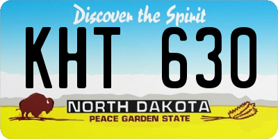 ND license plate KHT630