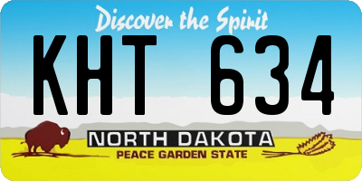 ND license plate KHT634