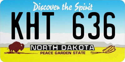 ND license plate KHT636