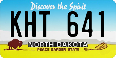 ND license plate KHT641