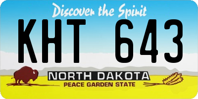 ND license plate KHT643
