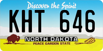 ND license plate KHT646