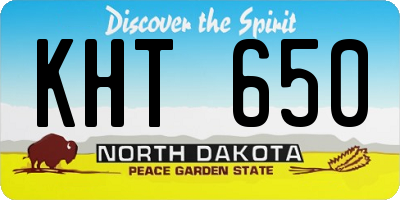ND license plate KHT650
