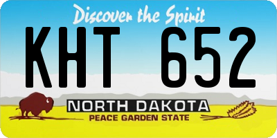 ND license plate KHT652