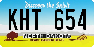ND license plate KHT654