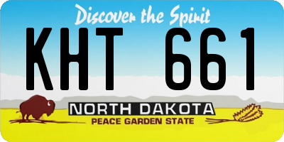 ND license plate KHT661