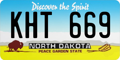 ND license plate KHT669