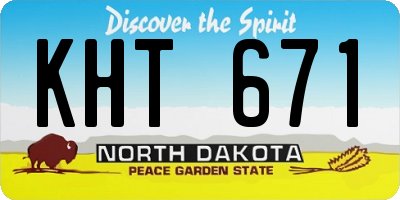ND license plate KHT671