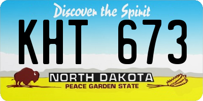 ND license plate KHT673