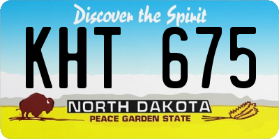 ND license plate KHT675