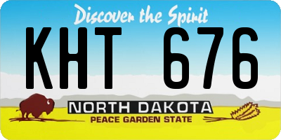 ND license plate KHT676