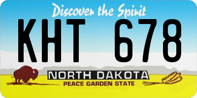 ND license plate KHT678