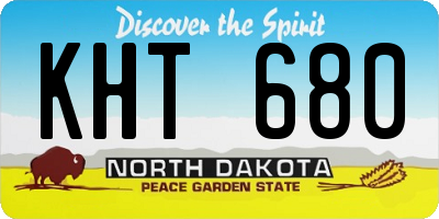 ND license plate KHT680
