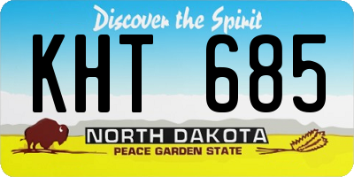 ND license plate KHT685