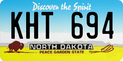 ND license plate KHT694