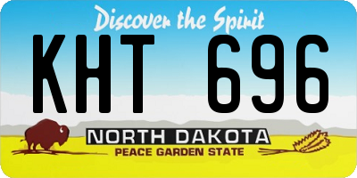 ND license plate KHT696