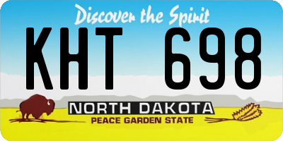 ND license plate KHT698