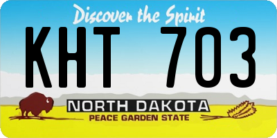 ND license plate KHT703