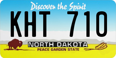 ND license plate KHT710